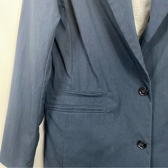 Hope by Ringstrand Söderberg Longline Cotton Blazer Trench Fine Coat Navy Medium - Picture 6 of 13